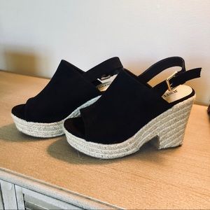 SALE****Just Fab Salma black wedge size 5 1/2M